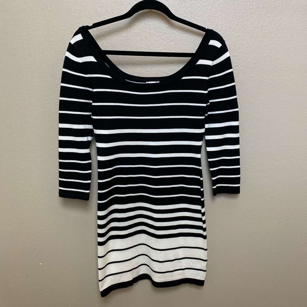 Xhilaration Black & White Striped Dress/Tunic